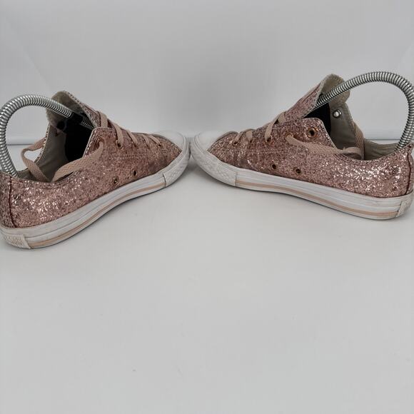 Converse All Star Rose Gold Glitter Low Top Shoes Size 4 Juniors 659230C - Picture 5 of 12